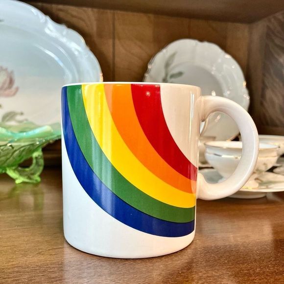 FTD Other - FTD Rainbow Coffee Mug Vintage Pride Coffee Mug Tea Cup 80s Colorful